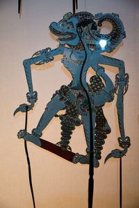 A shadow puppet featured in the permanent exhibition <i>Between Nature and Culture</i>, <!--LINK'" 0:141-->.