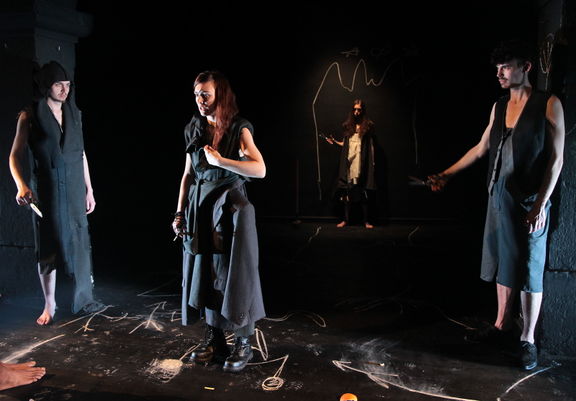 Prometheus: An apology for a split personality and a chorus of hungry men, based on Aeschylus' Prometheus Bound and Dostoyevsky's The Brothers Karamazov, directed by Simon Belak. Produced by Glej Theatre, 2013.