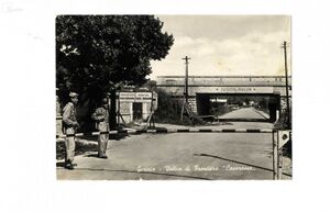 A 1950s postcard of a border crossing in Rožna Dolina, Nova Gorica