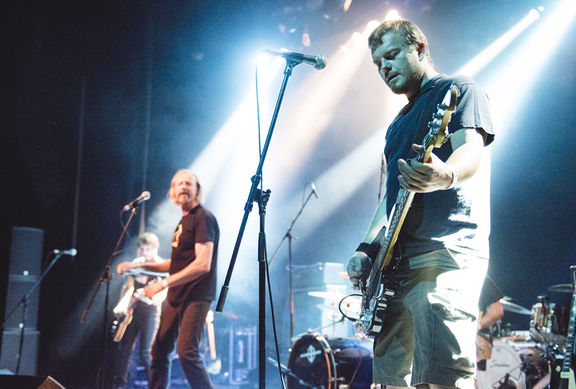 Dežurni krivci performing at Kino Šiška Centre for Urban Culture, 2016.