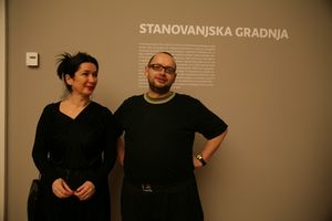 <!--LINK'" 0:856-->, the director of <!--LINK'" 0:857-->, and <!--LINK'" 0:858--> at the <i>AT HOME: Architects France and Marta Ivanšek</i> exhibition, 2010