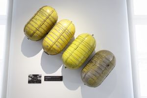 Oxygen tanks used by bomber crews exhibited at <!--LINK'" 0:330-->.