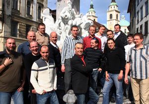 <!--LINK'" 0:228--> group portrait at the Robba fountain, Ljubljana, 2009