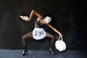 Performance <i>Sakhozi says NON to the Venus in Plasticization</i> by Nelisawe Xaba (Republic of South Africa), <!--LINK'" 0:745-->, 2011