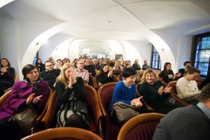 <!--LINK'" 0:333--> / <!--LINK'" 0:334--> event <i>Uspešno ... Ustvarjalno</i> (<i>Successful ... Creative</i>), hosting Slovenian producers involved in the Creative Europe funding scheme, 2018.
