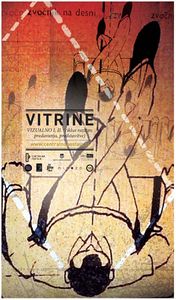 Poster for Vitrine, a series of visual arts exhibitions held at the outward facing display windows of <!--LINK'" 0:258-->.
