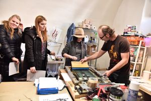 Located at the <!--LINK'" 0:48--> cultural hub, the <!--LINK'" 0:49--> runs different workshops on printmaking art, 2017