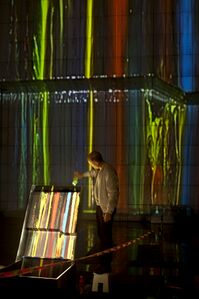 <i>Gravitational painting</i> on the facade of <!--LINK'" 0:1147--> by Portugese/Belgian duet Ocubo, <!--LINK'" 0:1148-->, 2012