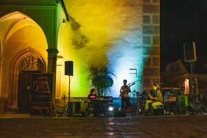 BorZak and Moonlight Sky playing at the <!--LINK'" 0:642--> in Škofja Loka in 2022. Author: Anja Strojan