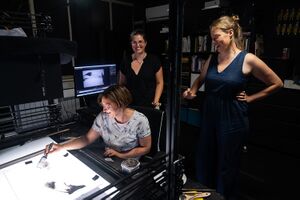 <!--LINK'" 0:124--> creating an animation at the <!--LINK'" 0:125--> Studio. The peer2peer meeting with the DSAF resident Naomi van Niekerk in  September 2024.