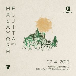 Flyer for the Masayoshi Fujita concert taking place at the Lemberg castle in Dobrna, organised by <!--LINK'" 0:192--> group, 2013