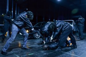 A still from <i>Republika Slovenija</i> [The Republic of Slovenia], a docudrama about the arms trafficking events from the early years of Slovenia. Shown at <!--LINK'" 0:939--> in 2016 and that same year also given the <!--LINK'" 0:940-->.