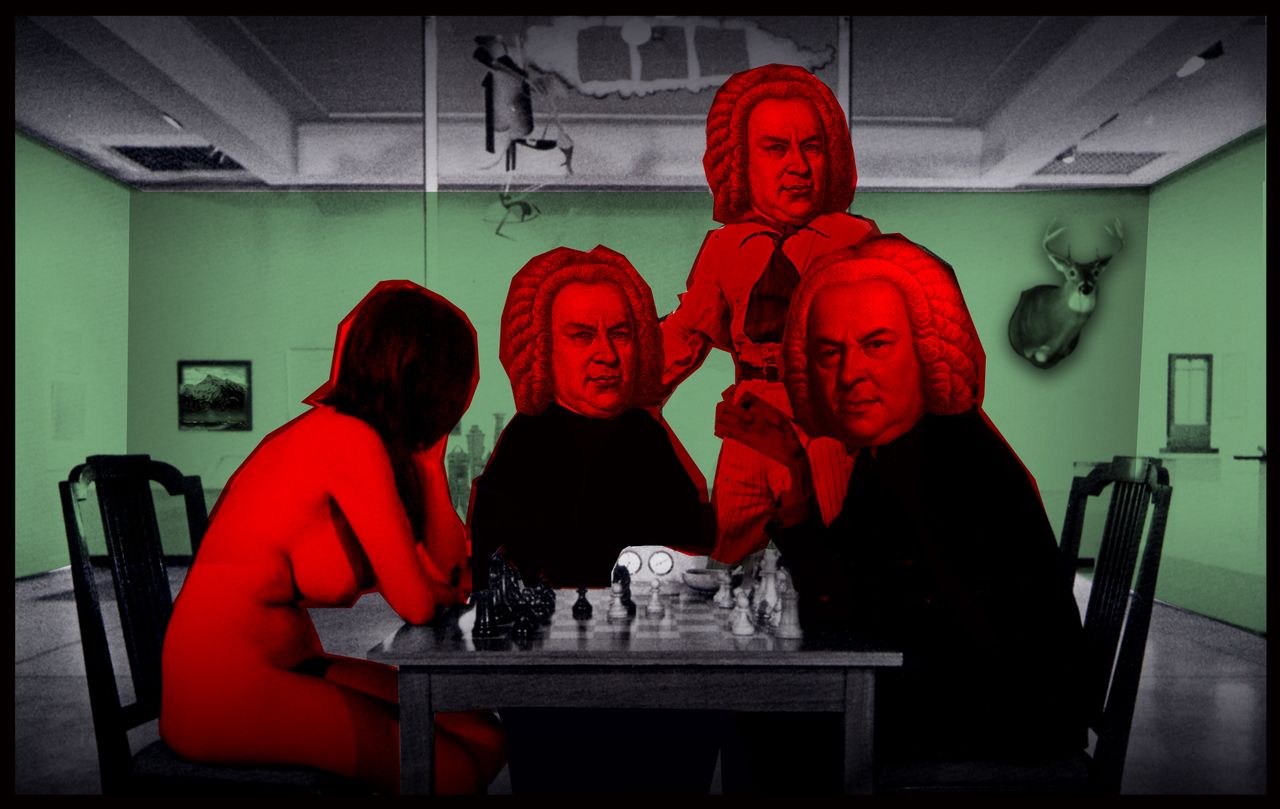 Artwork alongside the album LAIBACHKUNSTDERFUGE BWV 1080 (Dallas Records/Mute Records, 2008), Laibach's interpretation of Johann Sebastian Bach's famous work The Art of Fugue (Die Kunst der Fuge).