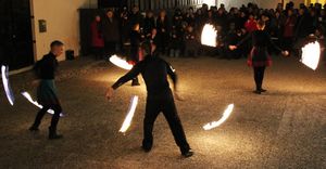 Sirkus Sudenkuoppa, Finnish circus group, performing at Finnish-Estonian month opening ceremony of the <!--LINK'" 0:407-->