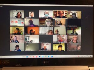Members of the <!--LINK'" 0:961--> meet online during the COVID-19 pandemic.