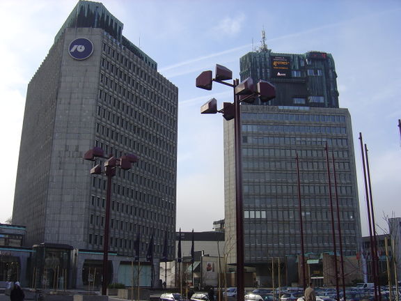 The TR3 skyscraper (on the right) on the Republic Square, 2008