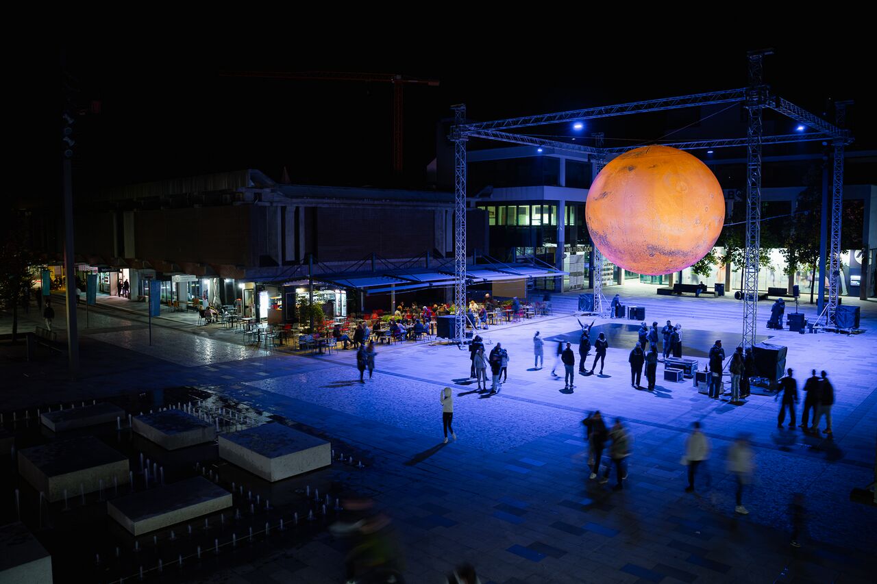 Bevk square with a Mars installation during R.o.R festival