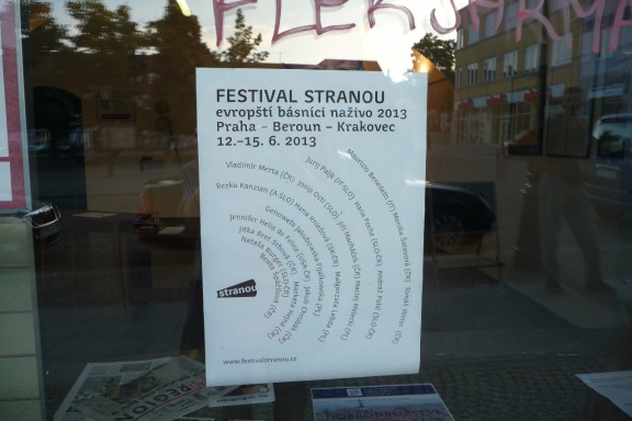 The International Poetry Festival Stranou takes place in Beroun, Krakovec (Castle), and Prague (Václav Havel Library) with Slovene authors participating, supported by the Embassy of the Republic of Slovenia in Prague