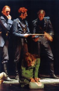<i>Emilija</i> theatre performance featuring the story of the legendary Emilija Kraus from Idrija and Napoleon I, conceived by <!--LINK'" 0:701-->, produced by <!--LINK'" 0:702--> at <!--LINK'" 0:703-->, 1996