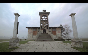 A still frame from <!--LINK'" 0:101--> promo video featuring the Church of the Archangel Michael on the Marsh (Črna vas near Ljubljana) designed by eminent architect <!--LINK'" 0:102--> and constructed in 1937-39. 2013