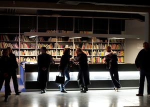 A reading room and mediatheque on contemporary arts, architecture, and design set up in the <!--LINK'" 0:829--> in Ljubljana, 2010