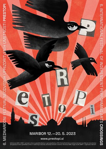 Poster for the 6th international festival of independent arts Crossings Festival, 2023