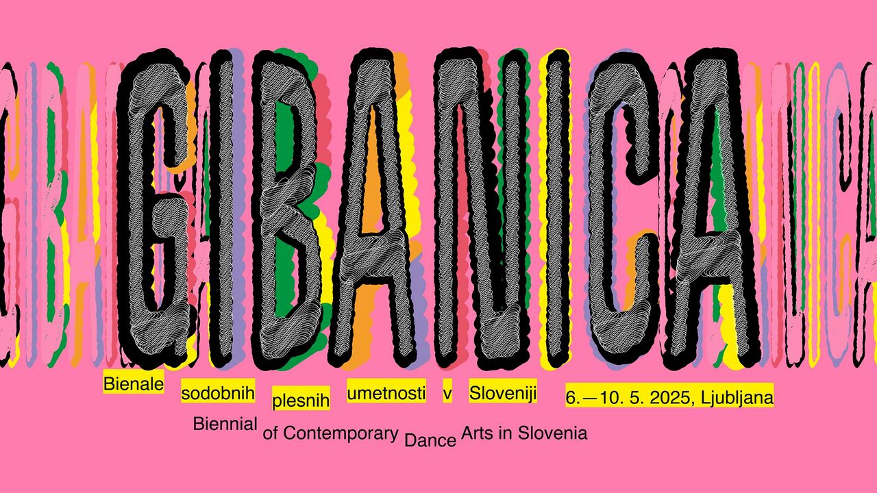 The poster of the 2025 edition of the Gibanica (Moving Cake) Festival of Slovene Dance.