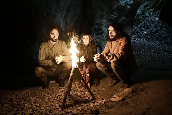 Širom: Iztok Koren, Ana Kravanja and Samo Kutin (from left to right), photographed by Uroš Abram, 2021