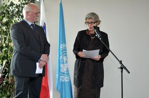 Presentation of the <!--LINK'" 0:749-->, presentation at UNESCO in Paris. Irina Bokova, UNESCO Secretary General, and Dr <!--LINK'" 0:750-->, Slovenian representative at UNESCO.