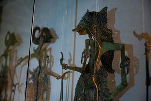 Shadow puppets featured in the permanent exhibition <i>Between Nature and Culture</i>, <!--LINK'" 0:137-->.