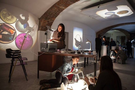 The visual duo Izland, aka Gašper Milkovič Biloslav and Marko Vivoda, ran a workshop on analogue visuals at Sonica, 2015