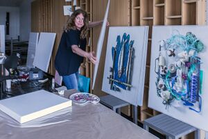 Ulrike Kob at the Austria cultural embassy of the ART CIRCLE International Visual Arts Festival 2024.