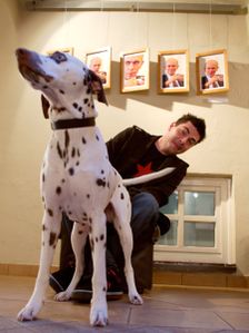 Photographer and journalist <!--LINK'" 0:361--> with his dog Janša