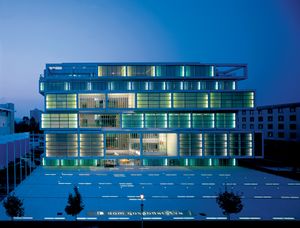 The <!--LINK'" 0:581--> headquarters, an early and highly renowned work by SADAR + VUGA, 1999.