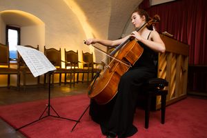 The young and highly talented cellist <!--LINK'" 0:1186-->, playing at the Knights' Hall of the <!--LINK'" 0:1187-->, 2016