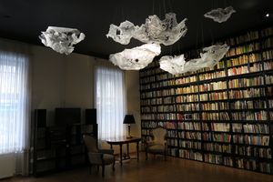 The interior of the <!--LINK'" 0:639-->, containing the late Šalamun's collection of books, 2016