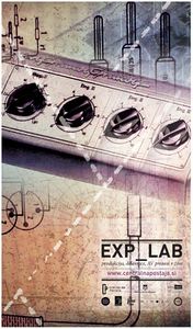 Poster for Exp-Lab, a cycle of new media exhibitions held at <!--LINK'" 0:259-->.