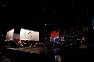 <i>Postgravity art</i> 'informance'  by the <!--LINK'" 0:1468-->, whose main mission is the culturalisation of space, enabling the merging of art and science in real space. <!--LINK'" 0:1469-->, 2010