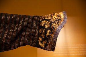 Embroidery detail on the cuff of the Emperor's Dragon Robe, 19th century, Qing dynasty, from the Skušek Collection, <!--LINK'" 0:154-->.