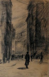 <!--LINK'" 0:269-->'s <i>Old Prague</i>, charcoal drawing, 1920. Fine art collection <!--LINK'" 0:270-->