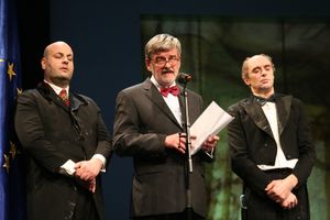 Ceremony <i>Prešeren Award and Prešeren Foundation Awards</i> at Cankarjev dom Culture and Congress Centre in Ljubljana, awarded by <!--LINK'" 0:832-->