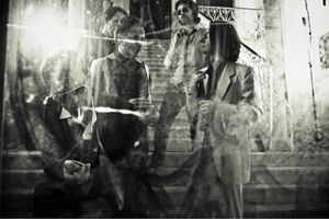 Group portrait of Slovene music group <!--LINK'" 0:725-->, their current line up is <!--LINK'" 0:726--> (vocals), <!--LINK'" 0:727--> (guitars), <!--LINK'" 0:728--> (bass), <!--LINK'" 0:729--> (drums), and <!--LINK'" 0:730--> (guitars)