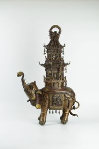 This Japanese bronze elephant pagoda incense burner is one of the many items featured in the online East Asian Collections in Slovenia. Collection of Objects from Asia and South America, <!--LINK'" 0:122-->, A7.