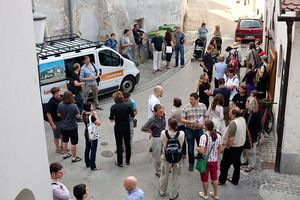 Before the opening of an exhibition during the annual <!--LINK'" 0:255-->, in Novo Mesto, summer 2010