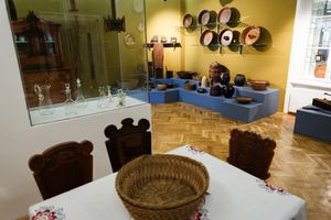 Ethnological objects on display at <!--LINK'" 0:275--> in Slovenj Gradec, 2019.