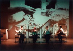 <i>Paracelsus and Frankenstein</i> performance by <!--LINK'" 0:900-->, <!--LINK'" 0:901--> at <!--LINK'" 0:902--> 1999 (From left: <!--LINK'" 0:903-->, <!--LINK'" 0:904-->, <!--LINK'" 0:905-->, <!--LINK'" 0:906-->)
