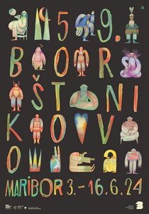 Poster for the 59th <!--LINK'" 0:69--> (<i>Borštnikovo srečanje</i>), 2024.