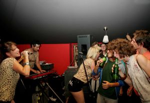 Croatian electro trash pop punk duo <i>Lollobrigida</i> performing at the <!--LINK'" 0:362--> 2009