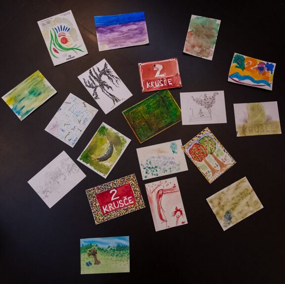 Watercolor sketches at the Krušče Creative Artist Center.