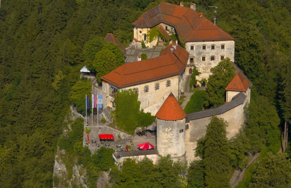 Bled Castle contains a museum, wine cellar, restaurant, printing workshop and blacksmith's forge.